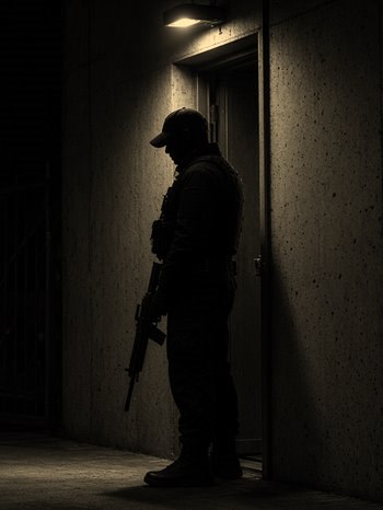 Vigilante armado em posto